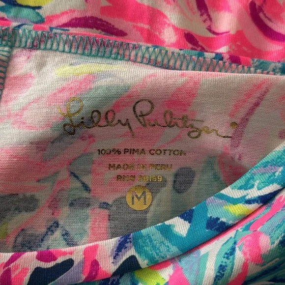 NWOT Lilly Pulitzer Linden T-Shirt Dress Flamingo Beach Size Medium - Picture 6 of 9